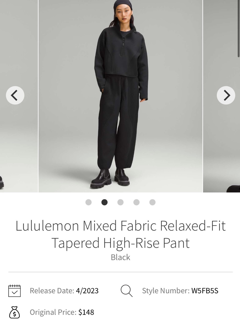 lululemon athletica Black Mixed-Fabric Relaxed High-Rise Joggers